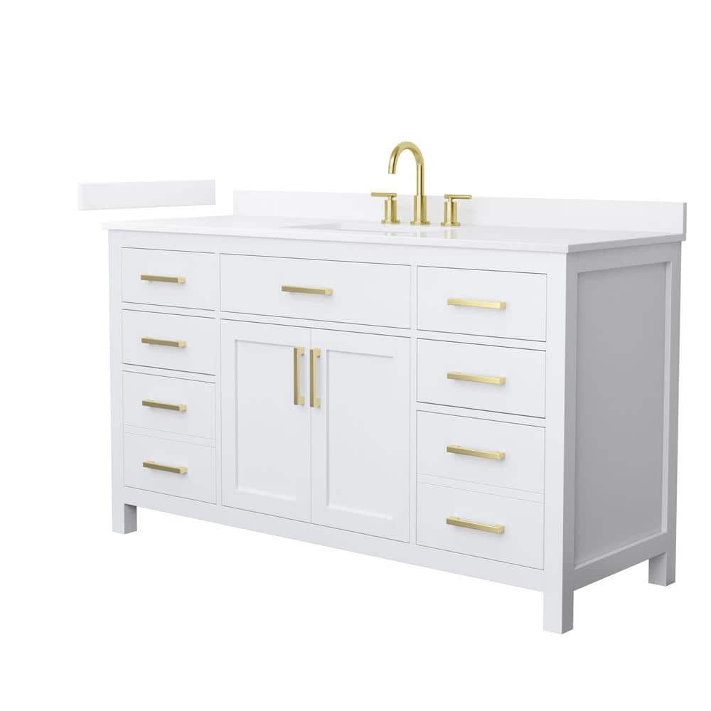 Beckett 60 in. Single Freestanding White Bath Vanity with White Quartz Top (Assembled) price history on PriceWatchPro