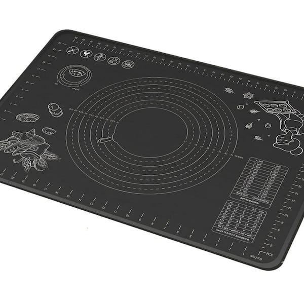 Extra Thick Silicone Pastry Mat Non-Stick Food Grade Surface with Measurement Lines and Raised Edges for Baking
