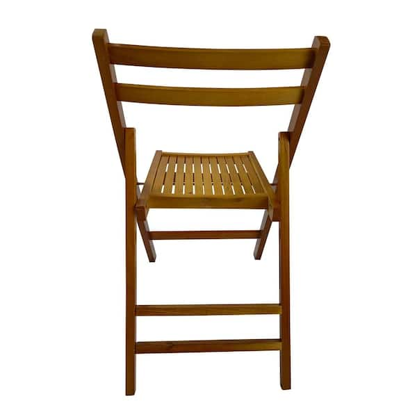 Vintage Wooden Slat Folding Chair with bottom cushion. X