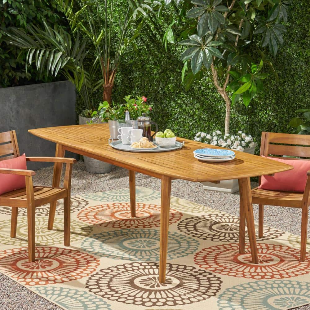 ToolCat 71-95 in. Expandable Acacia Wood Outdoor Dining Table