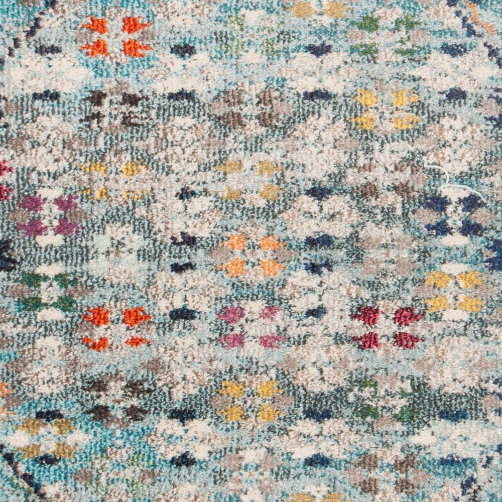 Bohemian Bliss Round Blue Floral Accent Rug - 4' x 5'7"