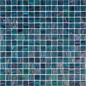 Celestial Glossy Pine Green 12 in. x 12 in. Glass Mosaic Wall and Floor Tile (20 sq. ft./case) (20-pack)
