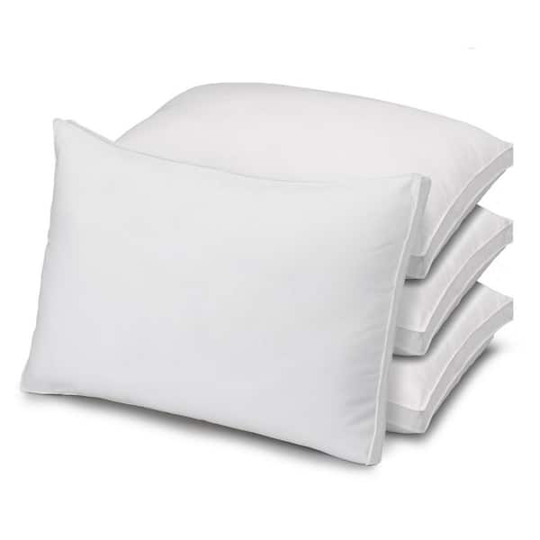 ELLA JAYNE Medium Density Gusseted Luxury Gel Fiber Filled Allergy Resistant Standard Size Pillow Set of 4