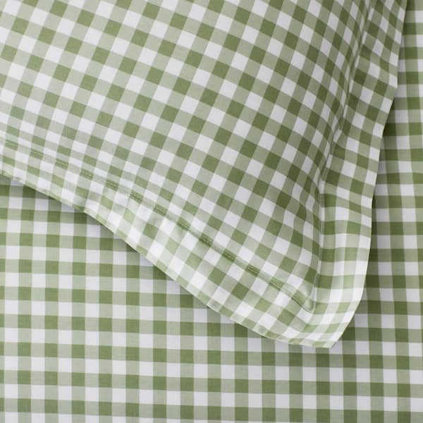 Gingham Organic Cotton Percale Sham