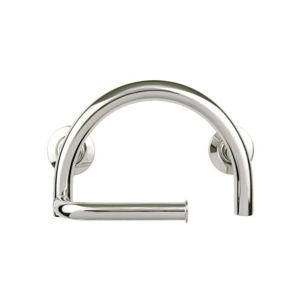 Seachrome 12-inch Manhattan Toilet Paper Holder Grab Bar, Polished Chrome