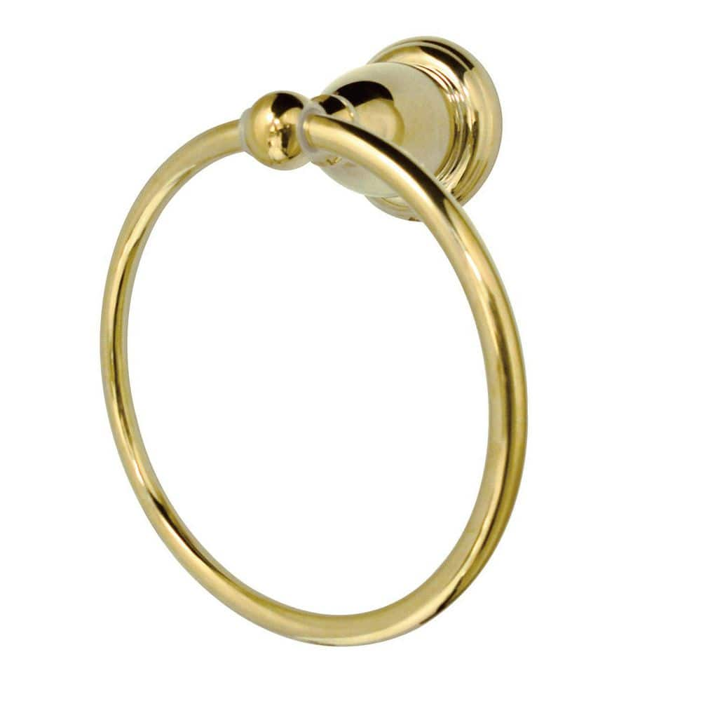 Kingston Brass Heritage Wall Mount Towel Ring in Polished Brass ...