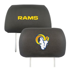 NFL Los Angeles Rams Black Embroidered Head Rest Cover Set (2-Piece)