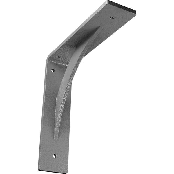 Ekena Millwork 2 in. x 8 in. x 8 in. Steel Hammered Gray Legacy Bracket