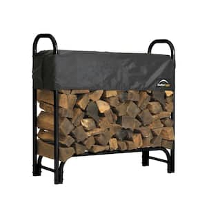 Fandature 4Ft Firewood Rack Adjustable Fireplace Wood Holder For