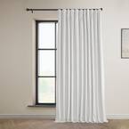 Pillow White Velvet Rod Pocket Room Darkening Curtain - 100 in. W x 96 in. L (1 Panel)