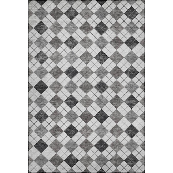 Mayfield Premium Machine Washable Abstract AMF2237 Gray 10 ft. x 14 ft. Area Rug