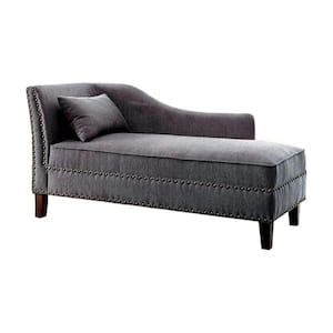 Gray Contemporary Linen Like Fabric Chaise