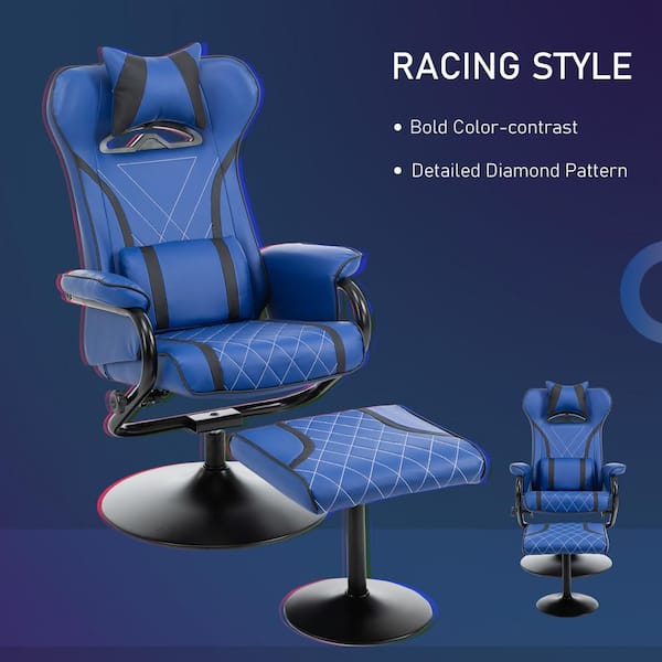 Vinsetto High Back Racing Gaming Chair Reclining Computer Chair w/ Head  Pillow