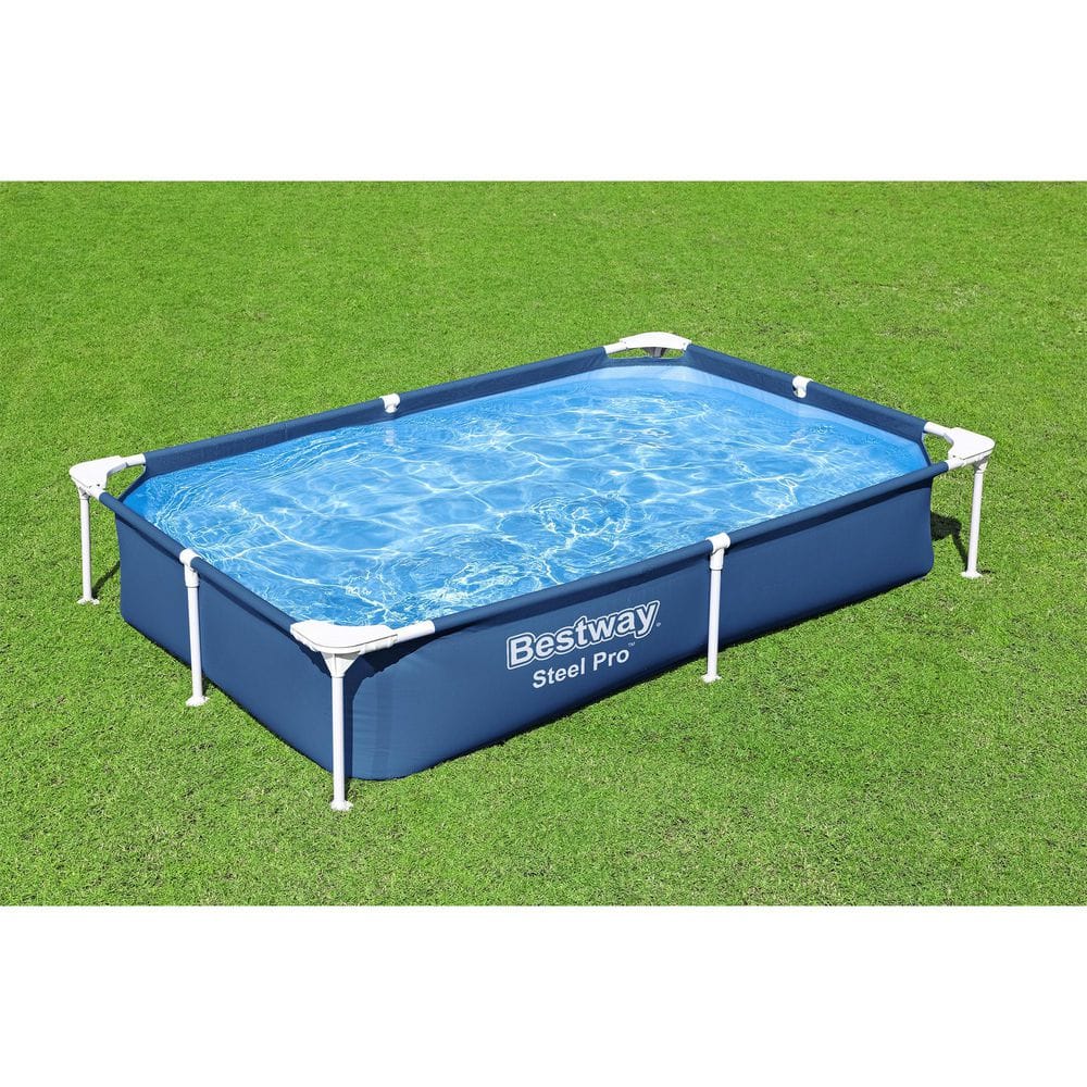 Steel Pro Rectangular Above Ground Swimming Pool with Pump