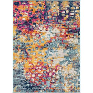 Nylah Purple 7 ft. 10 in. x 10 ft. Abstract Area Rug