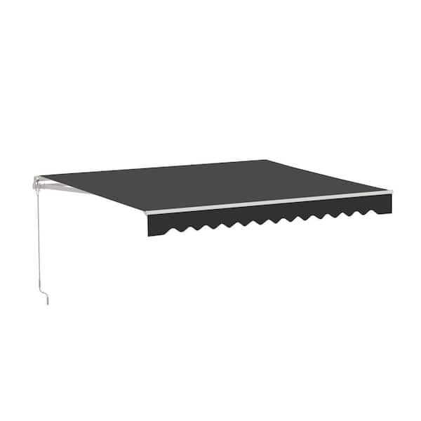 10 ft. Manual Patio Retractable Awning (96 in. Projection) in Black
