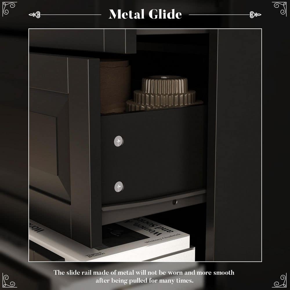 Black MDF 5-Drawer Vertical Chest of Drawers