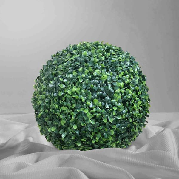 Decwin 2 Pcs 20.5 Inch Boxwood Ball 4 Layers Topiary Balls UV-Proof Round Greenery  Balls Green Grass Ball for Indoor Outdoor Garden Backyard Patio 