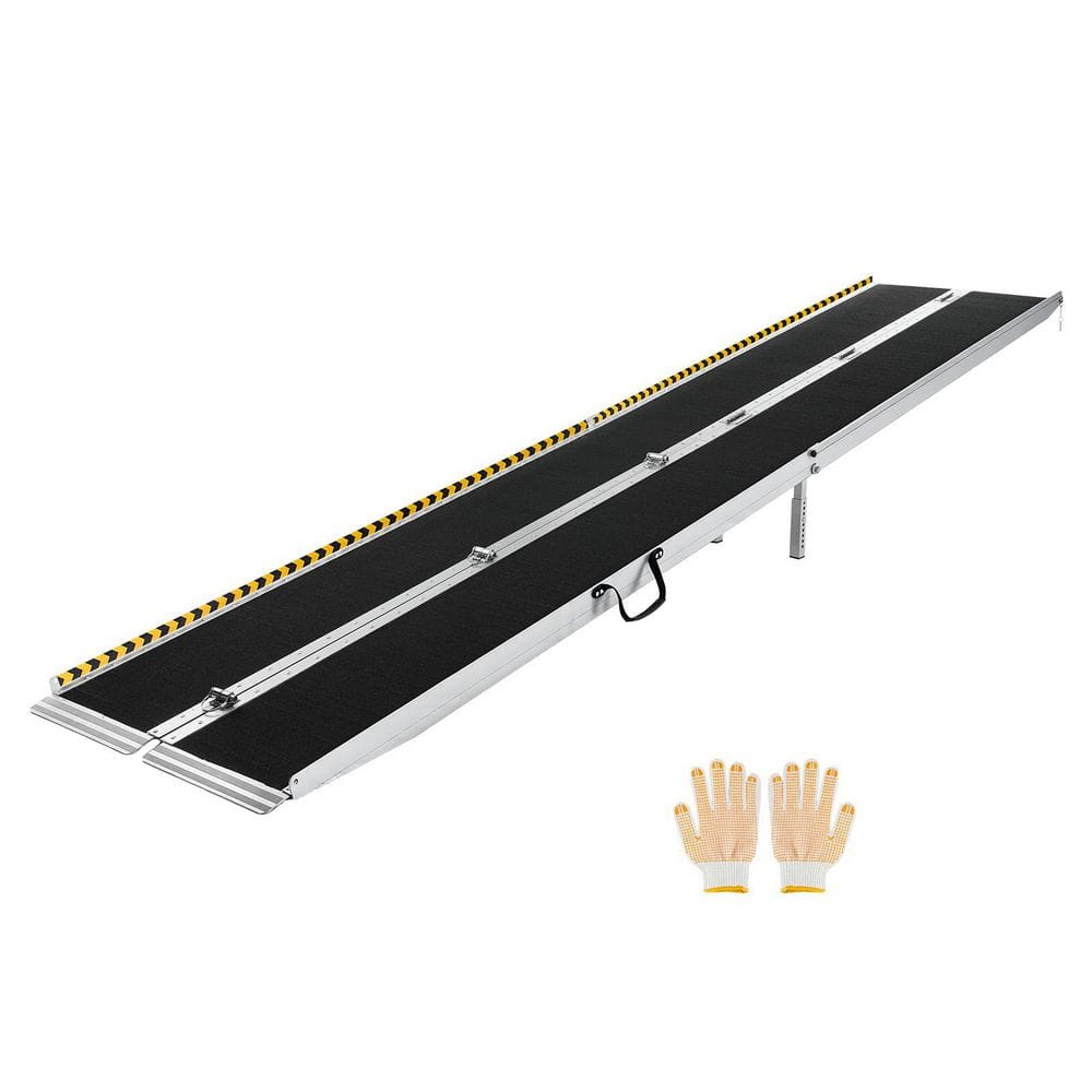 Portable Folding Wheelchair Ramp, 12 ft., Non-Slip Aluminum Handicap Ramp with 800 lbs. Capacity for Home Steps price history on PriceWatchPro