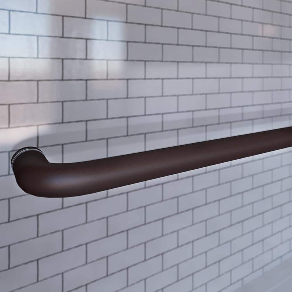 Distinctive Oil Rubbed Bronze Frameless Sliding Shower Door with Clear Glass