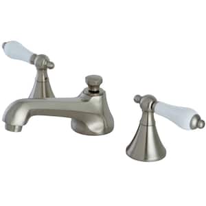 Modern 8 in. Widespread 2-Handle Bathroom Faucet in Brushed Nickel