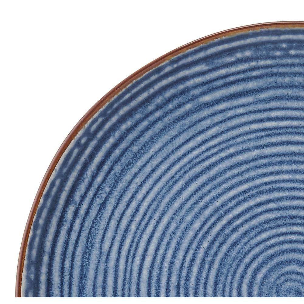 Rowan Blue Ceramic 12-Piece Dinnerware Set, Service for 4