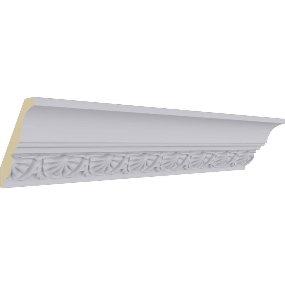 White Polyurethane Shell Crown Moulding 94.5"