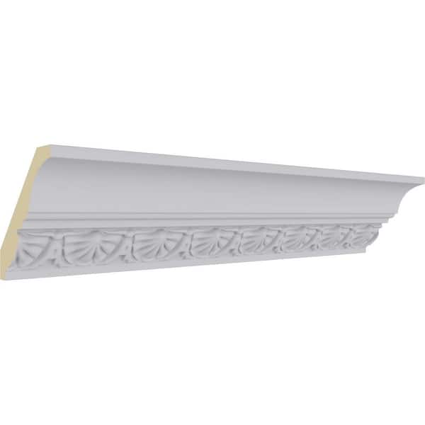 Ekena Millwork 2-3/4 in. x 2-7/8 in. x 94-1/2 in. Polyurethane Shell Crown Moulding