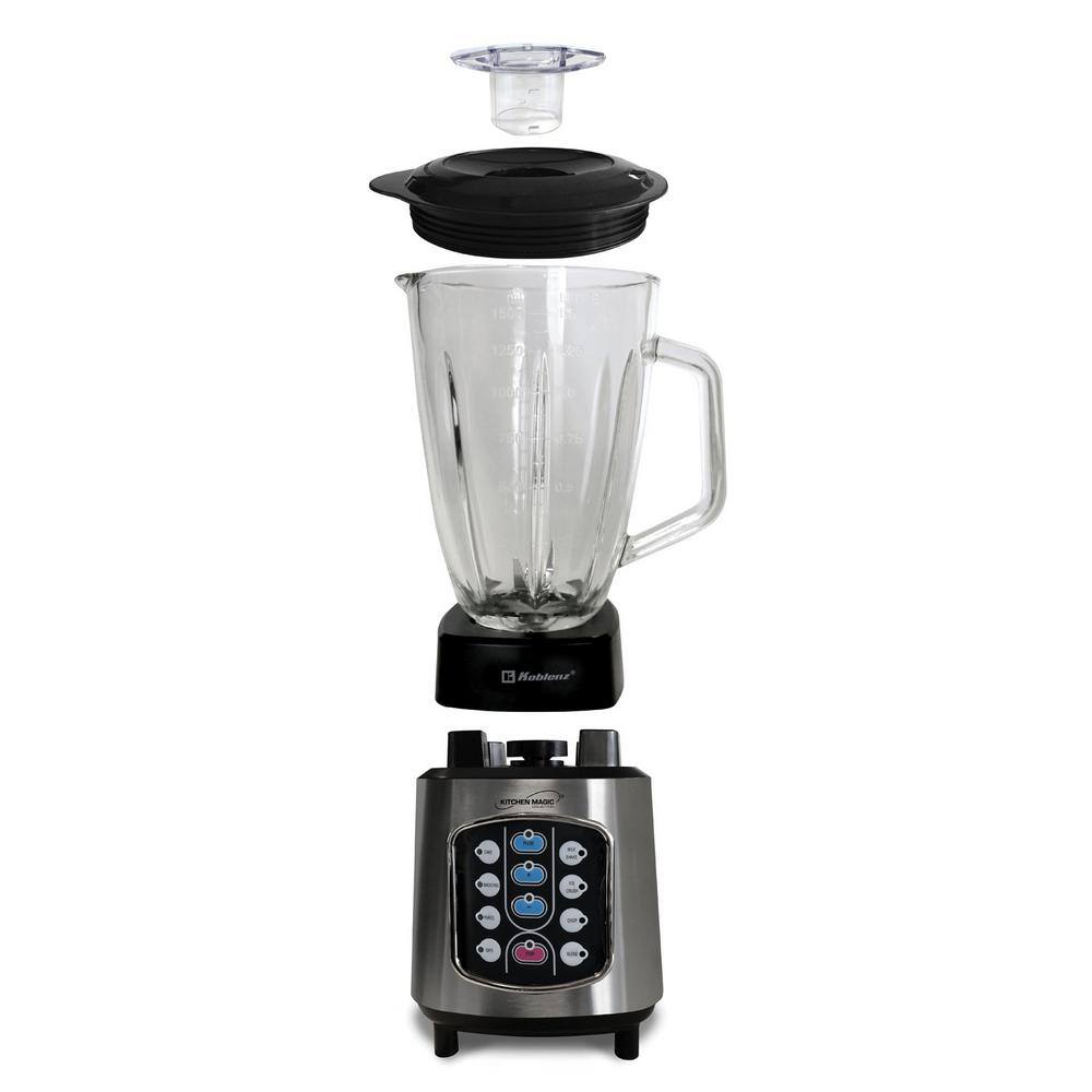 Koblenz Kitchen Magic Collection 50 Oz 10 Speed Blending Programs Black Glass Jar Blender Lkm 8510 Evi The Home Depot