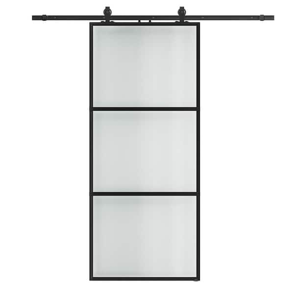 Reviews for SOCBAZZAR 42 in. W. x 84 in. Full-lite Tempered Frosted ...