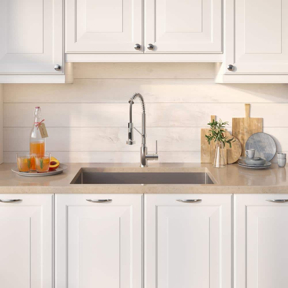 30-Inch Satin Stainless Steel Undermount Kitchen Sink with Faucet and Accessories