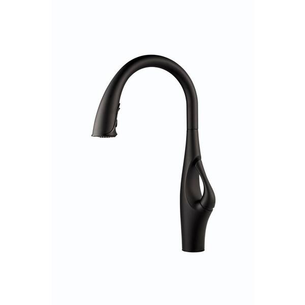 Pfister Kai Single-Handle Pull-Down Sprayer Kitchen Faucet in Black