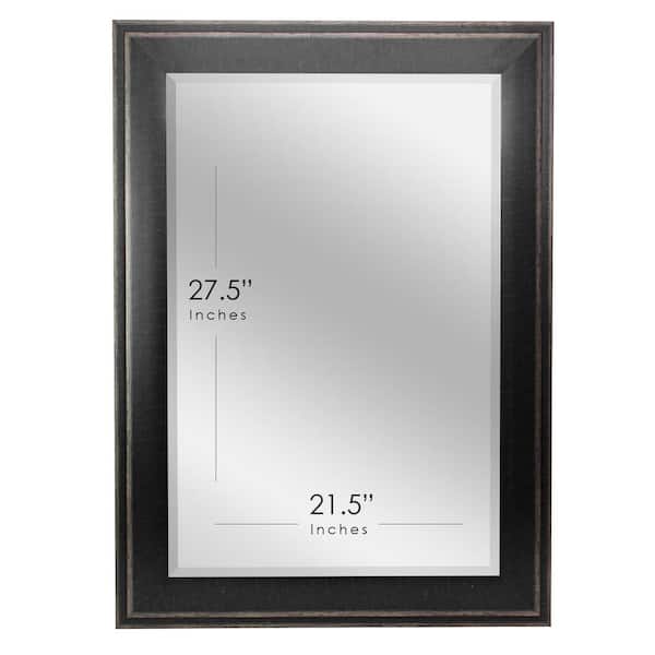 Deco Mirror 35 5 In H X 29 W, Distressed Black Bathroom Mirror