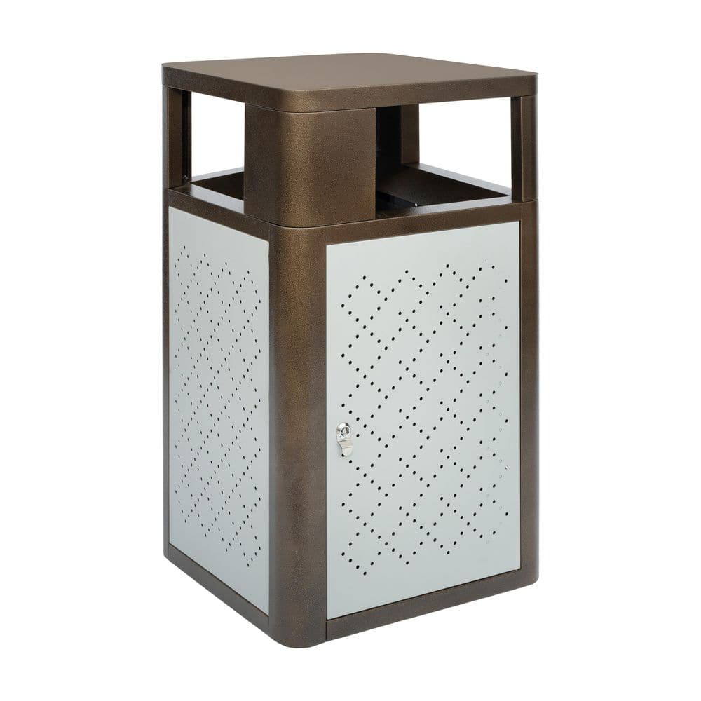 Brooks 31.4 Gal. Brown Steel Outdoor Recycling Bin with Lid, Locking Access Door and Removable Inner Fiberglass Bin price history on PriceWatchPro