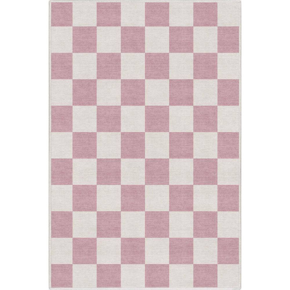 Well Woven Pink 3 ft. 3 in. x 5 ft. Flat-Weave Apollo Square Modern ...