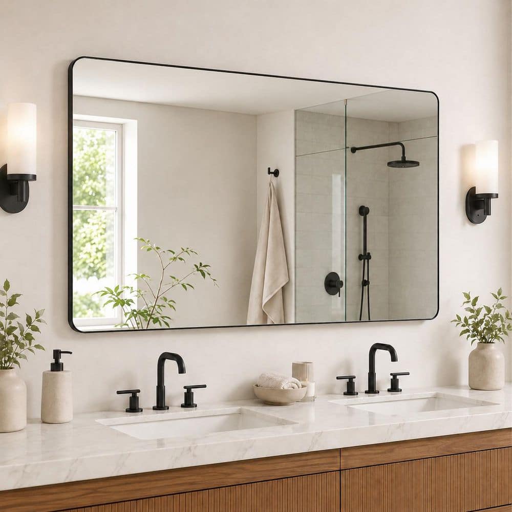 niveal 60 in. W x 36 in. H Rectangular Framed Wall Bathroom Vanity