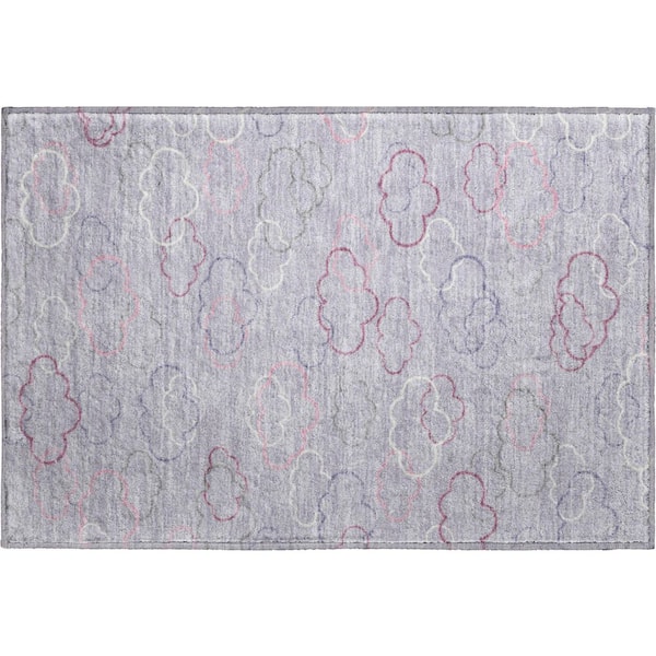 Mayfield Premium Machine Washable Abstract AMF2508 Lavender 2 ft. x 3 ft. Accent Rug