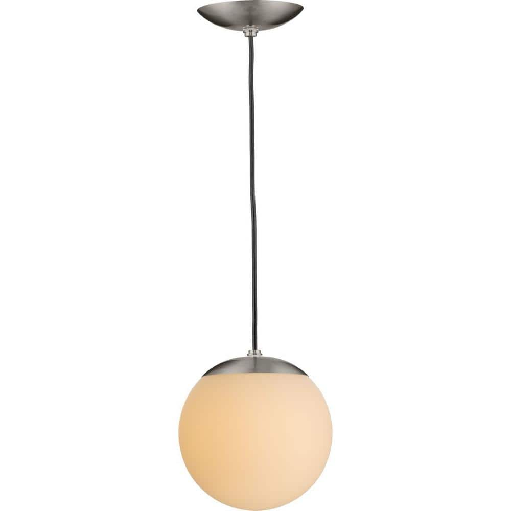 Atwell Brushed Nickel and Opal Glass Globe Pendant Light
