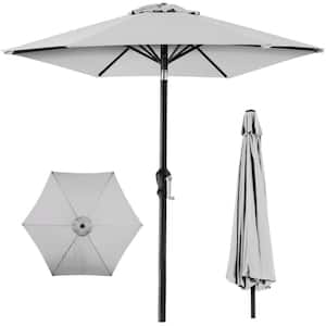10 ft. Market Tilt Patio Umbrella in Fog Gray