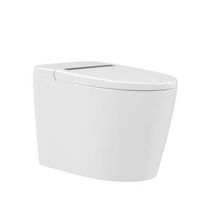 Tankless Elongated Smart Toilet Bidet 1.28 GPF in White with Auto Open/Flush, Warm Water, Air Dryer, Digital Display