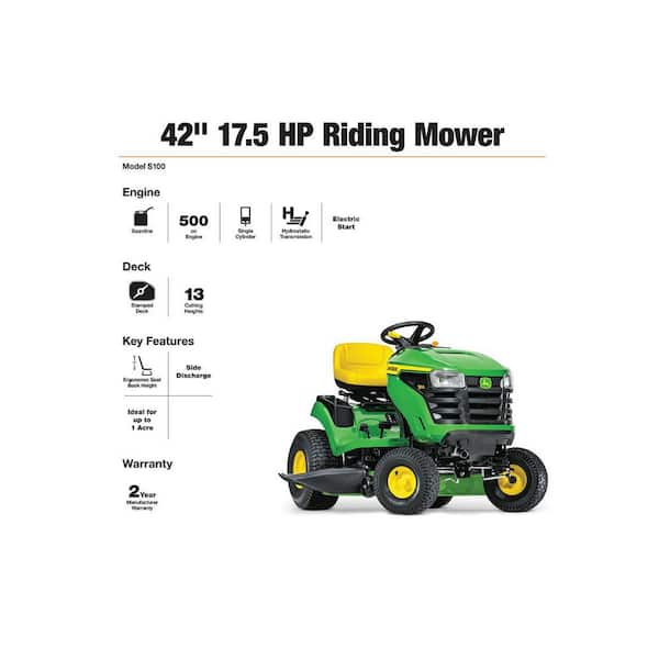 S100 42 in. 17.5 HP Gas Hydrostatic Riding Lawn Mower