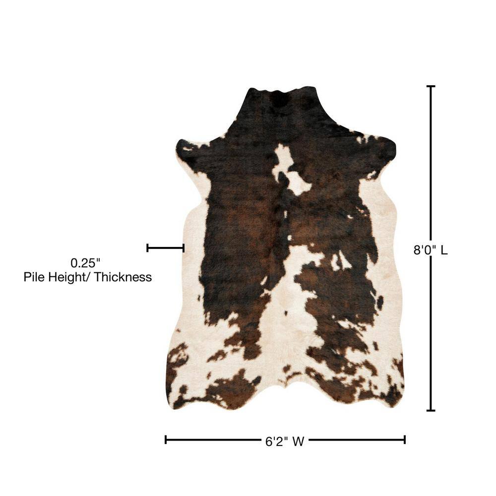 Grand Canyon Faux Cowhide Beige and Brown Area Rug