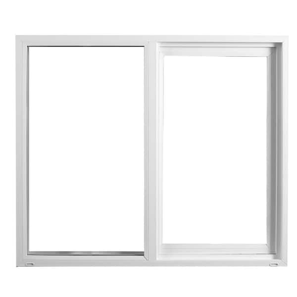 Ply Gem 59.5 in. x 35.5 in. Select Series White Vinyl Left-Hand Sliding Window with HP3Max Triple Glazed Glass, Screen Included