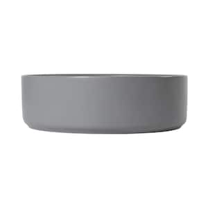 15.7 in. x15.7 in. Grey Ceramic Round Bathroom Above Counter Vessel Sink