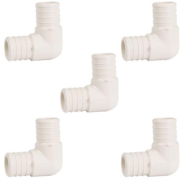 PLUMBFLEX 3/4 in. Plastic PEX Poly Alloy 90-Degree Elbow Barb Pipe Fitting (5-Pack)