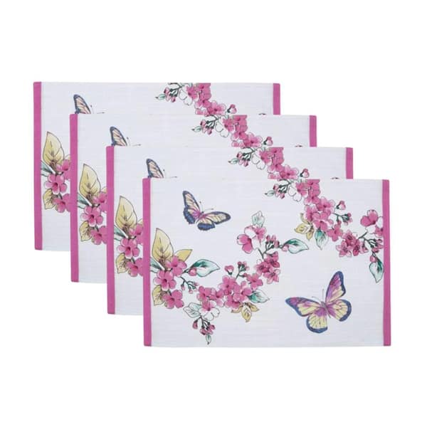 Lenox Butterfly Meadow Floral Placemats, Set of 4, Multicolor - 13"W x 19"L