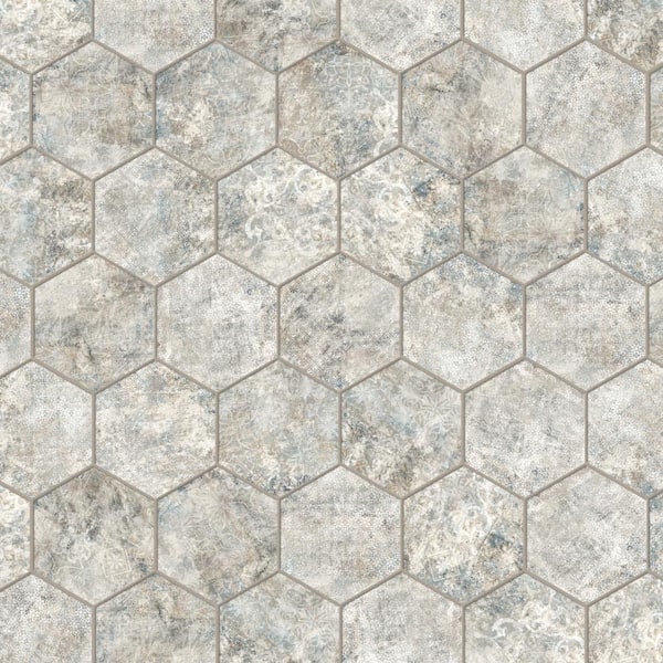 Merola Tile Tivoli Hex Tapestry 5-1/2 in. x 6-1/4 in. Porcelain Floor and Wall Tile (4.94 sq. ft./Case)