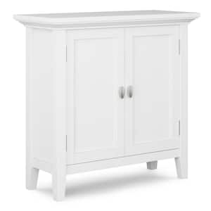 Redmond Solid Wood 32 in. Wide Transitional Low Storage Cabinet in White
