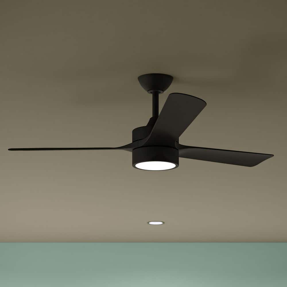 Axion II 52 in. 3-Blade Standard Matte Black Modern LED Downrod Mount Ceiling Fan with Matte Black Blades price history on PriceWatchPro