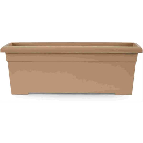 Cubilan 28 in. L Rectangular Planter Box - Light-weight Plastic Outdoor Plant Pot with Drainage For Decks